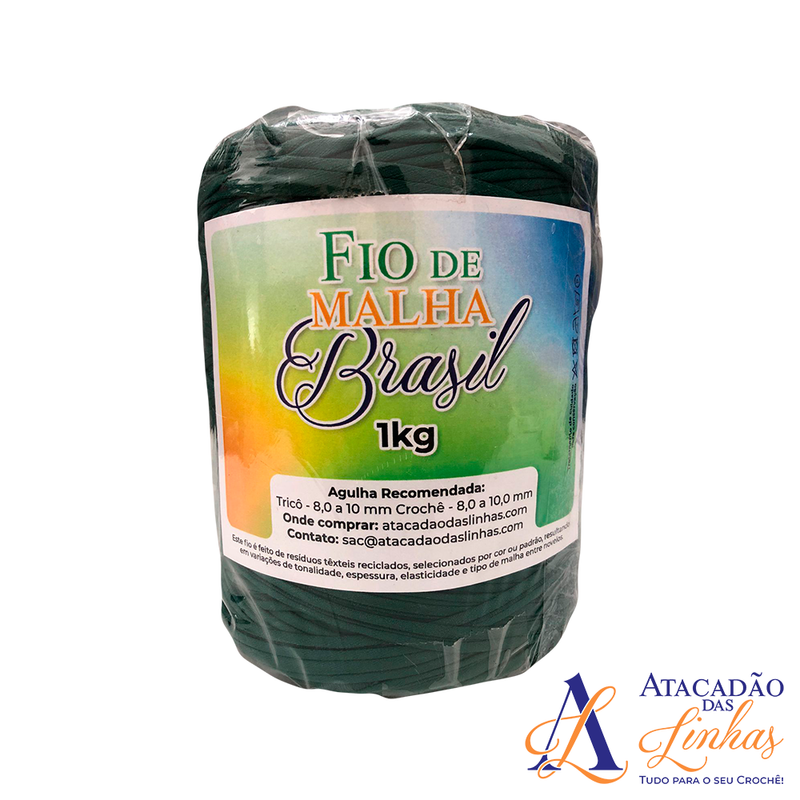 Fio De Malha Brasil 1kg - Tons de Verde Bandeira