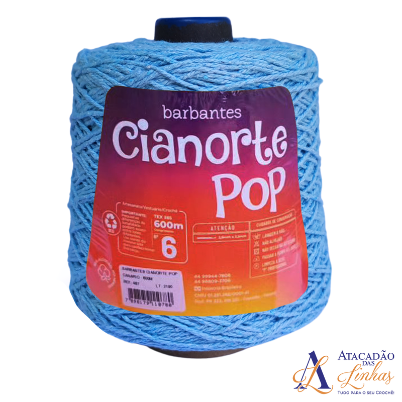 Barbante CiaNorte Pop Nº6 - Azul Turquesa