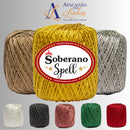 FIO SOBERANO SPELL 100g EXTRA BRILHO PREMIUM - DOURADO, LINHO, PRATA, ROSÊ, PRETO, BRANCO - LINHA BARBANTE ACABAMENTO