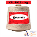 Barbante Soberano Cru Fio 6  - Cones de 1Kg e 700g - Crochê, Tricô e Artesanato - Macio, Não Desbota, Não Mancha