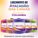 OFERTA DE LANÇAMENTO - Barbante Columbia 1Kg Fio 6 - Crochê Artesanato Tricô Macramê - Linha Única de Cores