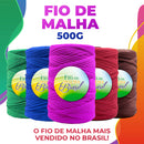 [PRE - LIQUIDA 8.8] Fio de Malha Brasil -  500g - Cores Variadas Bolsa Tapete Lycra Elastano Algodão
