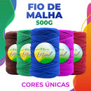 Fio de Malha Brasil 500g - Cores Variadas Para Crochê Fio Residual Bolsa Tapete Lycra Algodão Elastano Promoção
