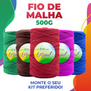 Kit Fio de Malha Brasil 5 Rolos Com 500g Cada Atacado - Cores Variadas - Crochê Residual Bolsa Tapete Promoção Lycra