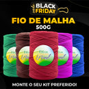 Fio de Malha Brasil - Kit 5 Rolos de 500g Cada - Cores Variadas - Crochê Residual Bolsa Tapete Promoção Lycra Algodão fl