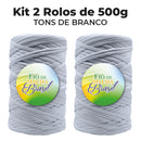 [DESCONTO ESPECIAL] Kit Fio de Malha Brasil 500g -  A partir de R$15 - Kit 2 Rolos Crochê Tapete Promoção Econômico
