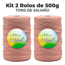 [DESCONTO ESPECIAL] Kit Fio de Malha Brasil 500g -  A partir de R$15 - Kit 2 Rolos Crochê Tapete Promoção Econômico
