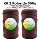 [DESCONTO ESPECIAL] Kit Fio de Malha Brasil 500g -  A partir de R$15 - Kit 2 Rolos Crochê Tapete Promoção Econômico