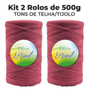 [DESCONTO ESPECIAL] Kit Fio de Malha Brasil 500g -  A partir de R$15 - Kit 2 Rolos Crochê Tapete Promoção Econômico