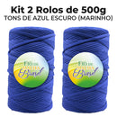[DESCONTO ESPECIAL] Kit Fio de Malha Brasil 500g -  A partir de R$15 - Kit 2 Rolos Crochê Tapete Promoção Econômico