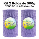 [DESCONTO ESPECIAL] Kit Fio de Malha Brasil 500g -  A partir de R$15 - Kit 2 Rolos Crochê Tapete Promoção Econômico