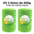 [DESCONTO ESPECIAL] Kit Fio de Malha Brasil 500g -  A partir de R$15 - Kit 2 Rolos Crochê Tapete Promoção Econômico