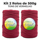 [DESCONTO ESPECIAL] Kit Fio de Malha Brasil 500g -  A partir de R$15 - Kit 2 Rolos Crochê Tapete Promoção Econômico