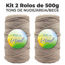 [DESCONTO ESPECIAL] Kit Fio de Malha Brasil 500g -  A partir de R$15 - Kit 2 Rolos Crochê Tapete Promoção Econômico