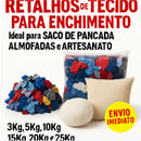 Enchimento de Saco de Pancada Retalhos e Tecidos - Usado em Almofadas e Artesanato - 3Kg, 5Kg, 10Kg, 15Kg, 20Kg e 25 Kg