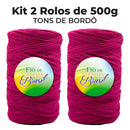 [DESCONTO ESPECIAL] Kit Fio de Malha Brasil 500g -  A partir de R$15 - Kit 2 Rolos Crochê Tapete Promoção Econômico