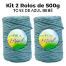 [DESCONTO ESPECIAL] Kit Fio de Malha Brasil 500g -  A partir de R$15 - Kit 2 Rolos Crochê Tapete Promoção Econômico