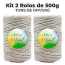 [DESCONTO ESPECIAL] Kit Fio de Malha Brasil 500g -  A partir de R$15 - Kit 2 Rolos Crochê Tapete Promoção Econômico