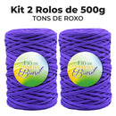 [DESCONTO ESPECIAL] Kit Fio de Malha Brasil 500g -  A partir de R$15 - Kit 2 Rolos Crochê Tapete Promoção Econômico