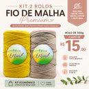 [DESCONTO ESPECIAL] Kit Fio de Malha Brasil 500g -  A partir de R$15 - Kit 2 Rolos Crochê Tapete Promoção Econômico