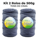 [DESCONTO ESPECIAL] Kit Fio de Malha Brasil 500g -  A partir de R$15 - Kit 2 Rolos Crochê Tapete Promoção Econômico