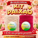 [KIT PAIXÃO] Fio de Malha Brasil 2 Rolos 500g [Bordô e Off White] - Crochê Artesanato Promoção A2